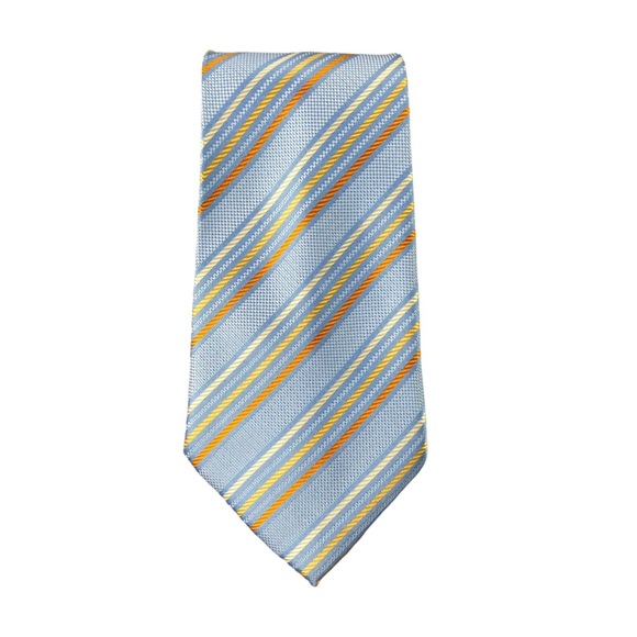 Giorgio Armani 100% Silk Light Blue Striped 4" Tie - Picture 1 of 7